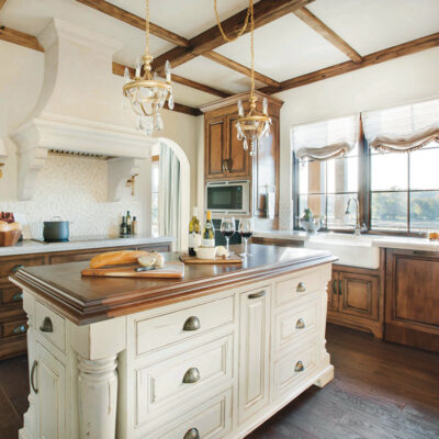 Custom Kitchen Cabinets_ Reclaimed Wood Beams_